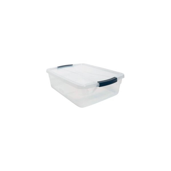 United Solutions Storage Tote W/ Lid, 4 gal, 16-7/8 in L x 13-3/8 in W x 5-1/2 in H, Clear, 8 PK RMCC160000/8 - main